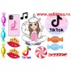 Sib8680 Fata selfie in costum de unicorn TikTok cu logo imagine comestibila din vafa 30x20cm